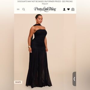 PrettyLittleThing One Shoulder Black Dress